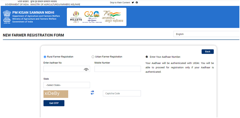 pm kisan gov in Registration